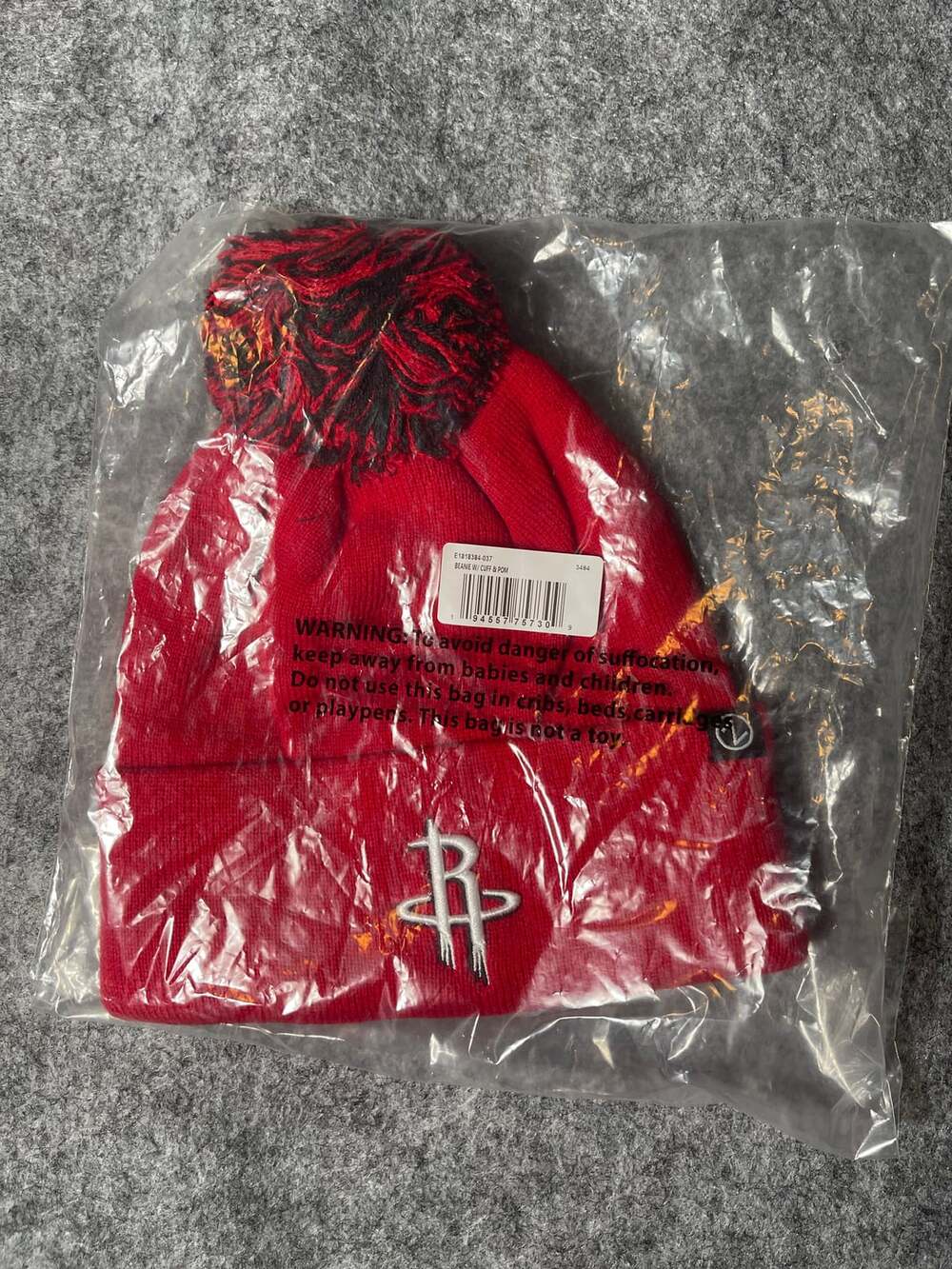New Houston Rockets Knit Beanie Hat with Cuff and Pom - Red/Black